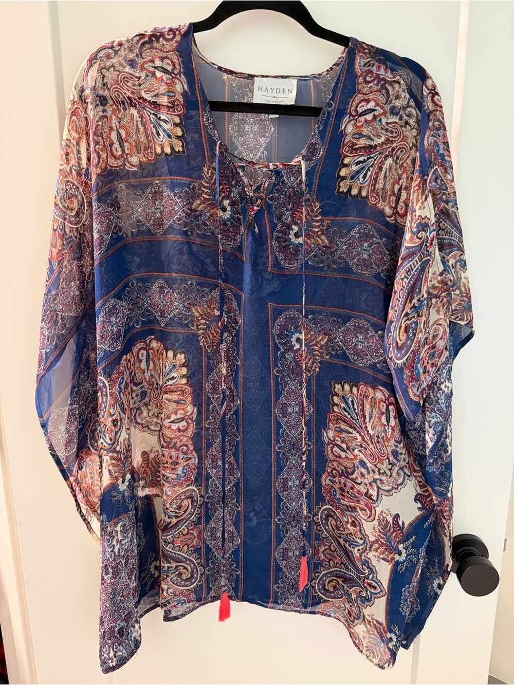Hayden/ Lizard Thicket Sheer Paisley Blue Tunic / Cover Up S/M